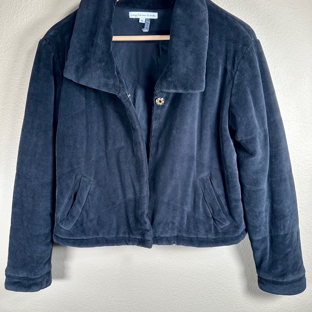 Young Fabulous & Broke FYB Velvet Velour Flurry Jacket Black - Picture 5 of 6